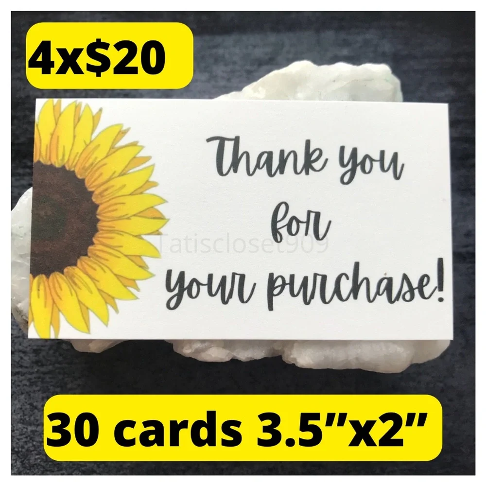 4x$20 // 30 thank you for your purchase cards